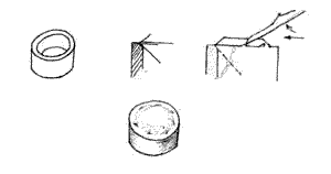 Disegni dell'incassatura a baffi: castone e riccioli di metallo sollevati con il bulino